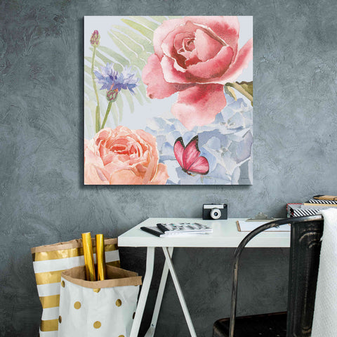 Image of 'Boho Bouquet IV Blue' by James Wiens, Canvas Wall Art,26 x 26
