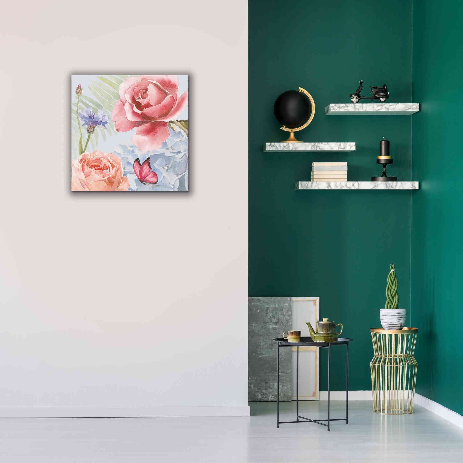 'Boho Bouquet IV Blue' by James Wiens, Canvas Wall Art,26 x 26