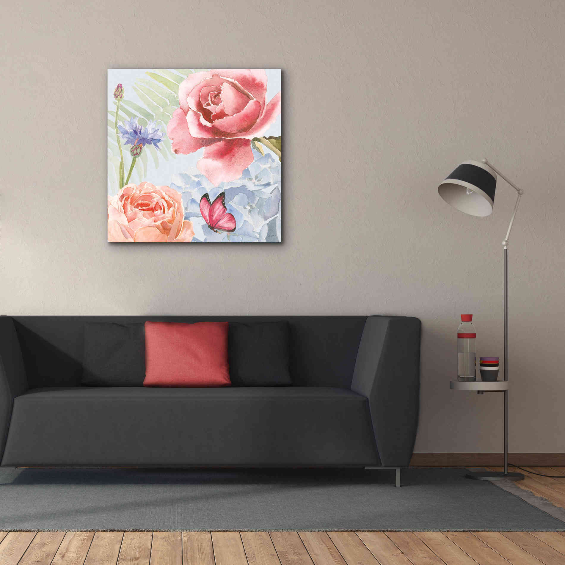 'Boho Bouquet IV Blue' by James Wiens, Canvas Wall Art,37 x 37