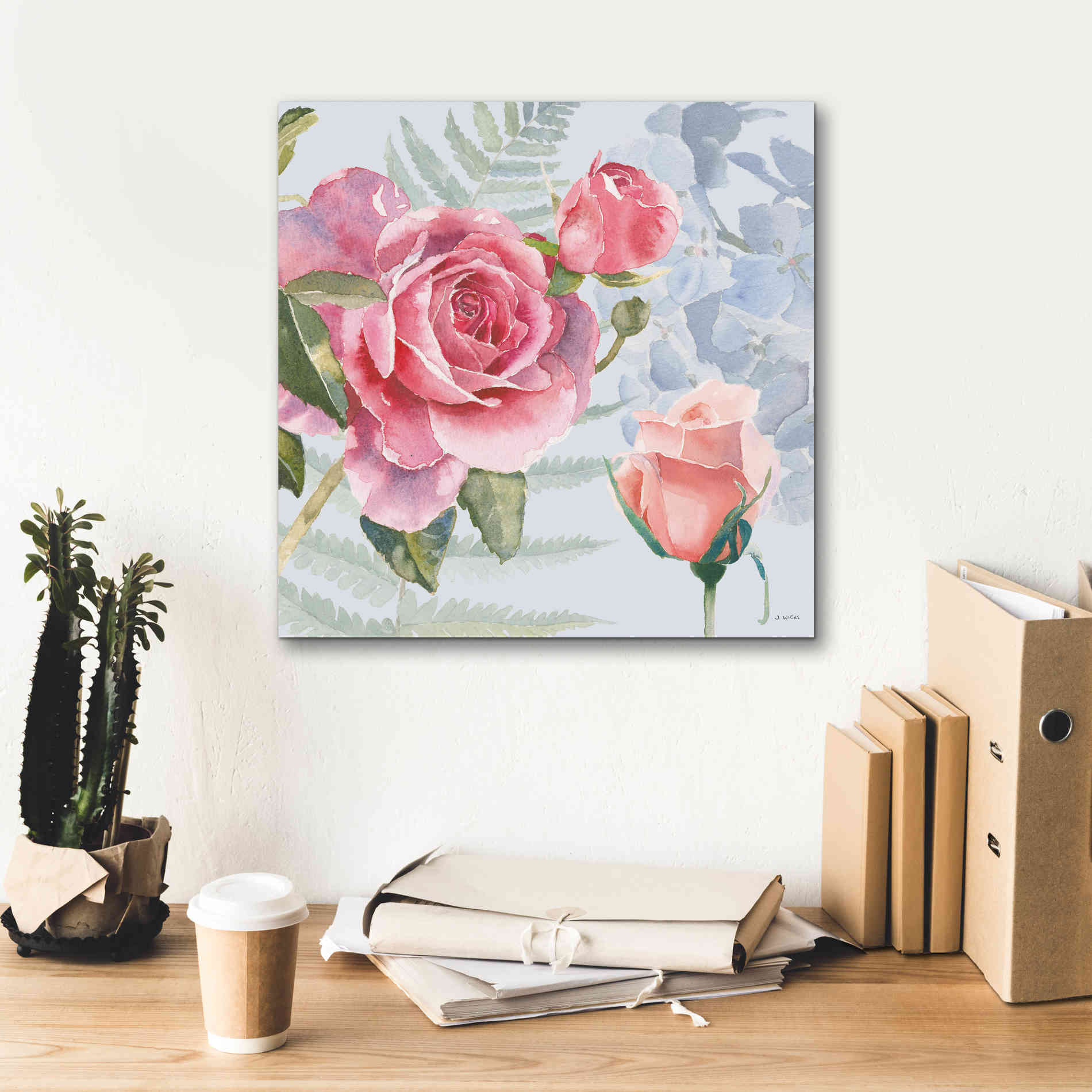 'Boho Bouquet V Blue' by James Wiens, Canvas Wall Art,18 x 18
