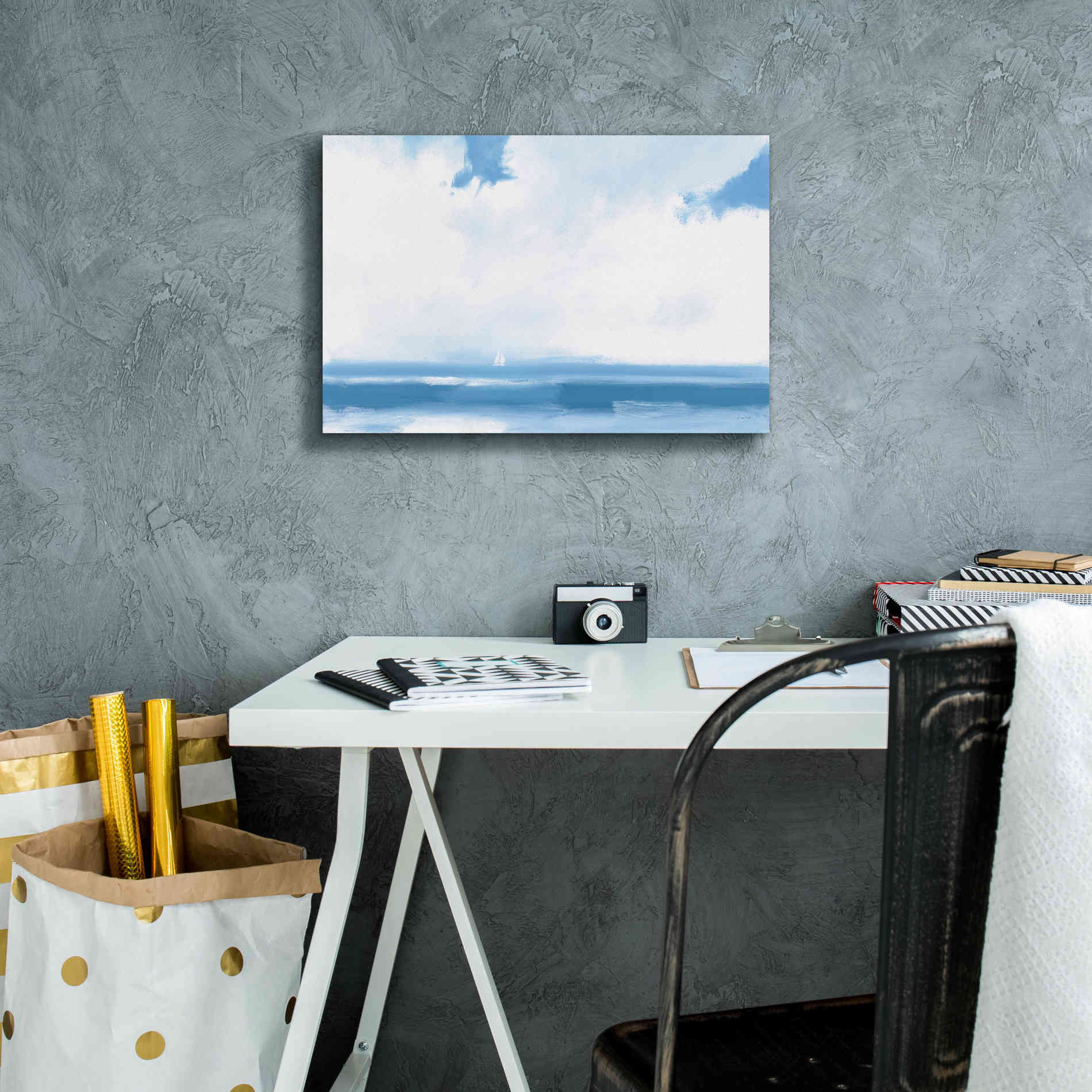 'Oceanview Sail' by James Wiens, Canvas Wall Art,18 x 12