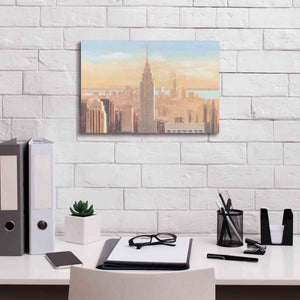 'Manhattan Dawn' by James Wiens, Canvas Wall Art,18 x 12