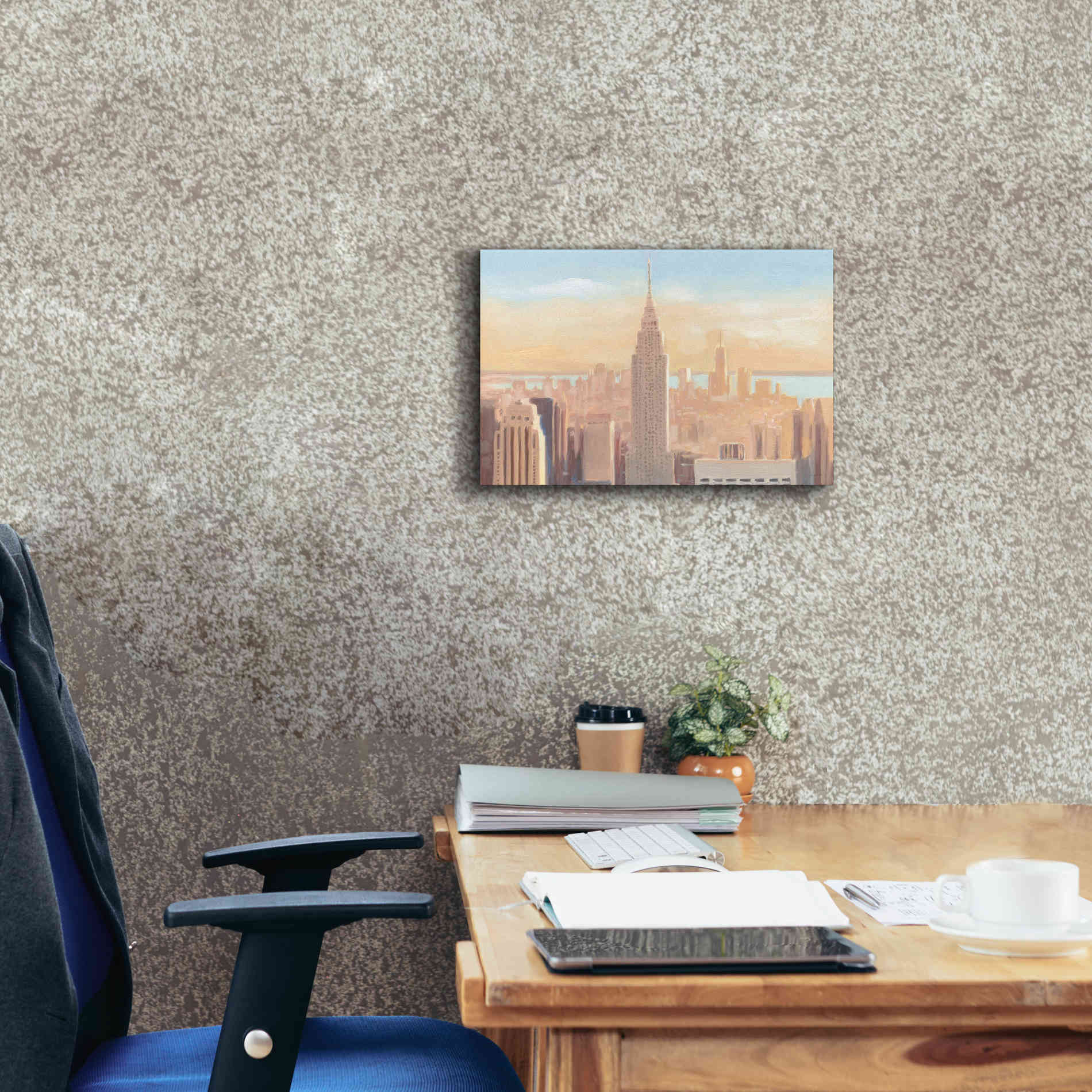 'Manhattan Dawn' by James Wiens, Canvas Wall Art,18 x 12