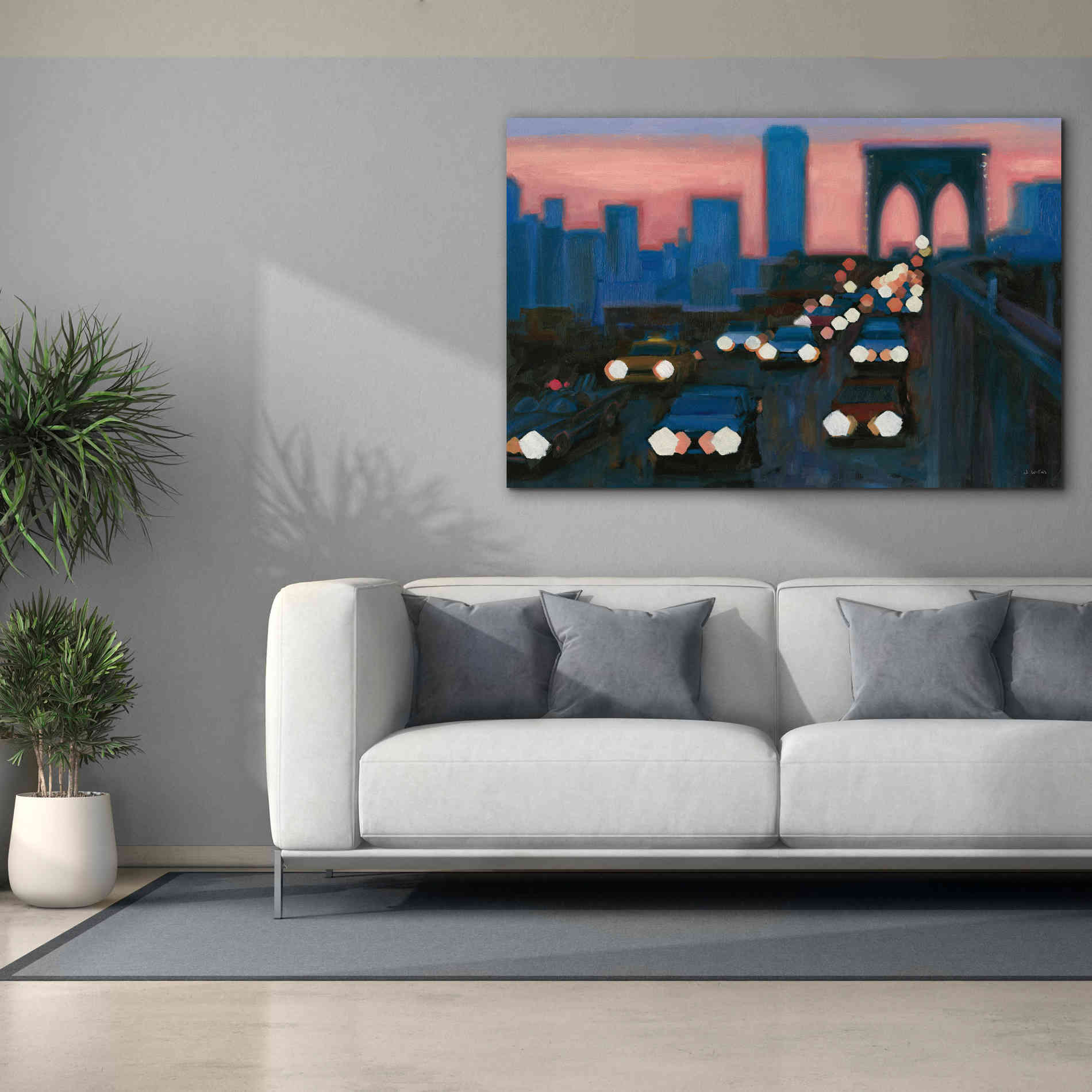 'Brooklyn Bridge Evening' by James Wiens, Canvas Wall Art,60 x 40