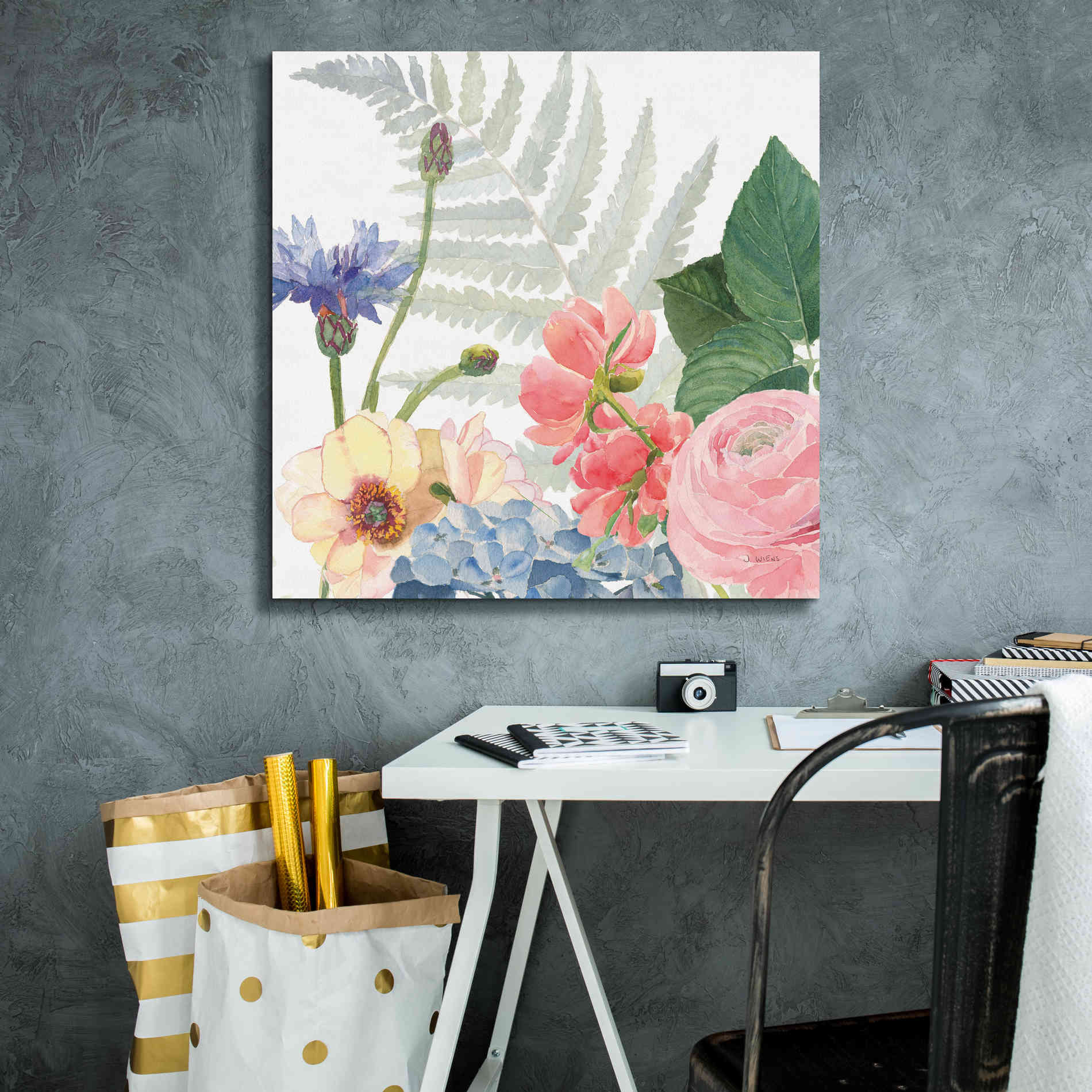 'Boho Bouquet  IX' by James Wiens, Canvas Wall Art,26 x 26