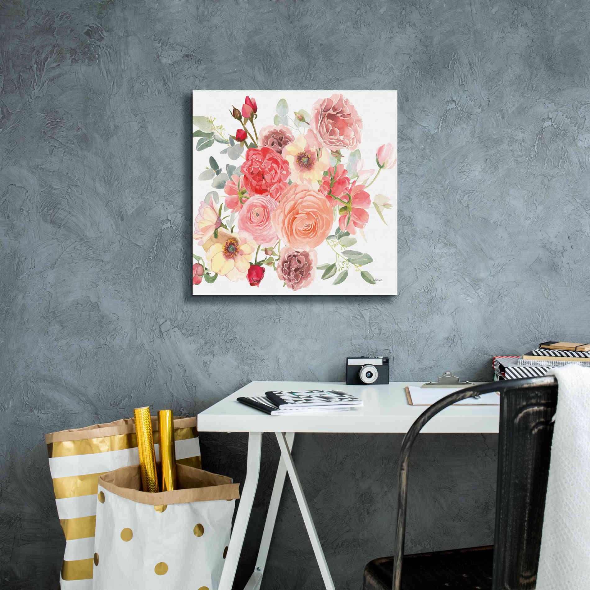 'Boho Bouquet  XIV' by James Wiens, Canvas Wall Art,18 x 18
