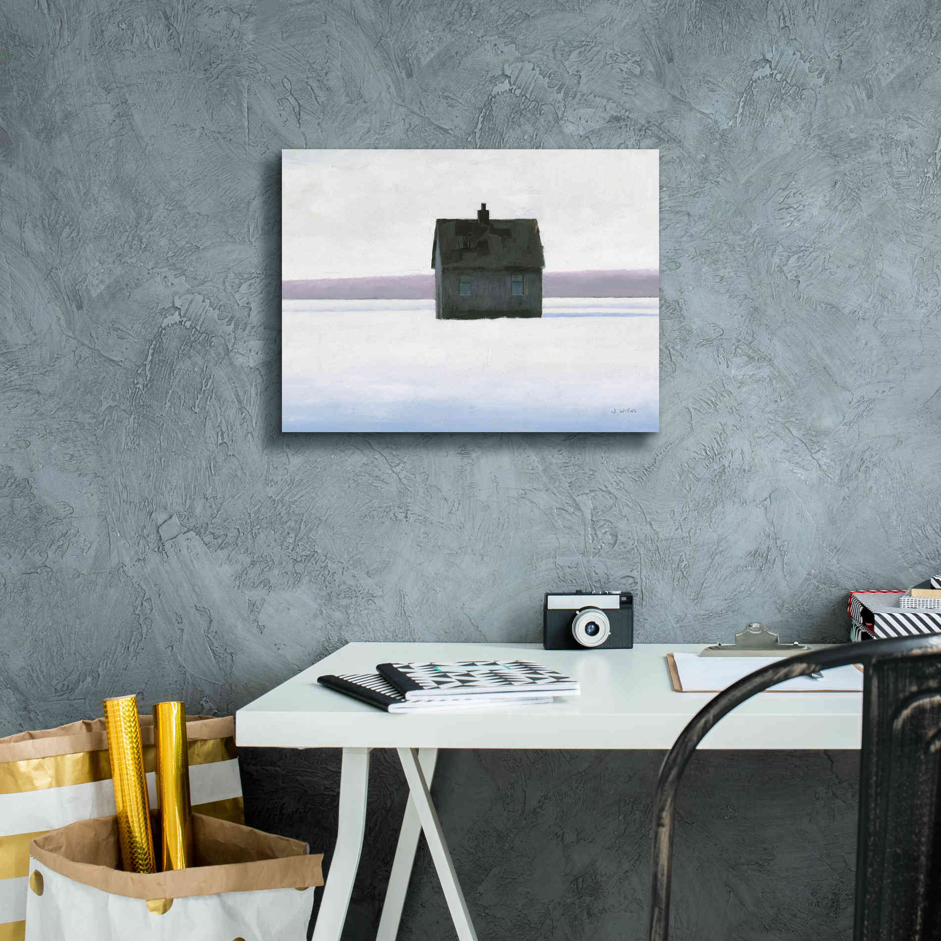 'Lonely Winter Landscape II' by James Wiens, Canvas Wall Art,16 x 12