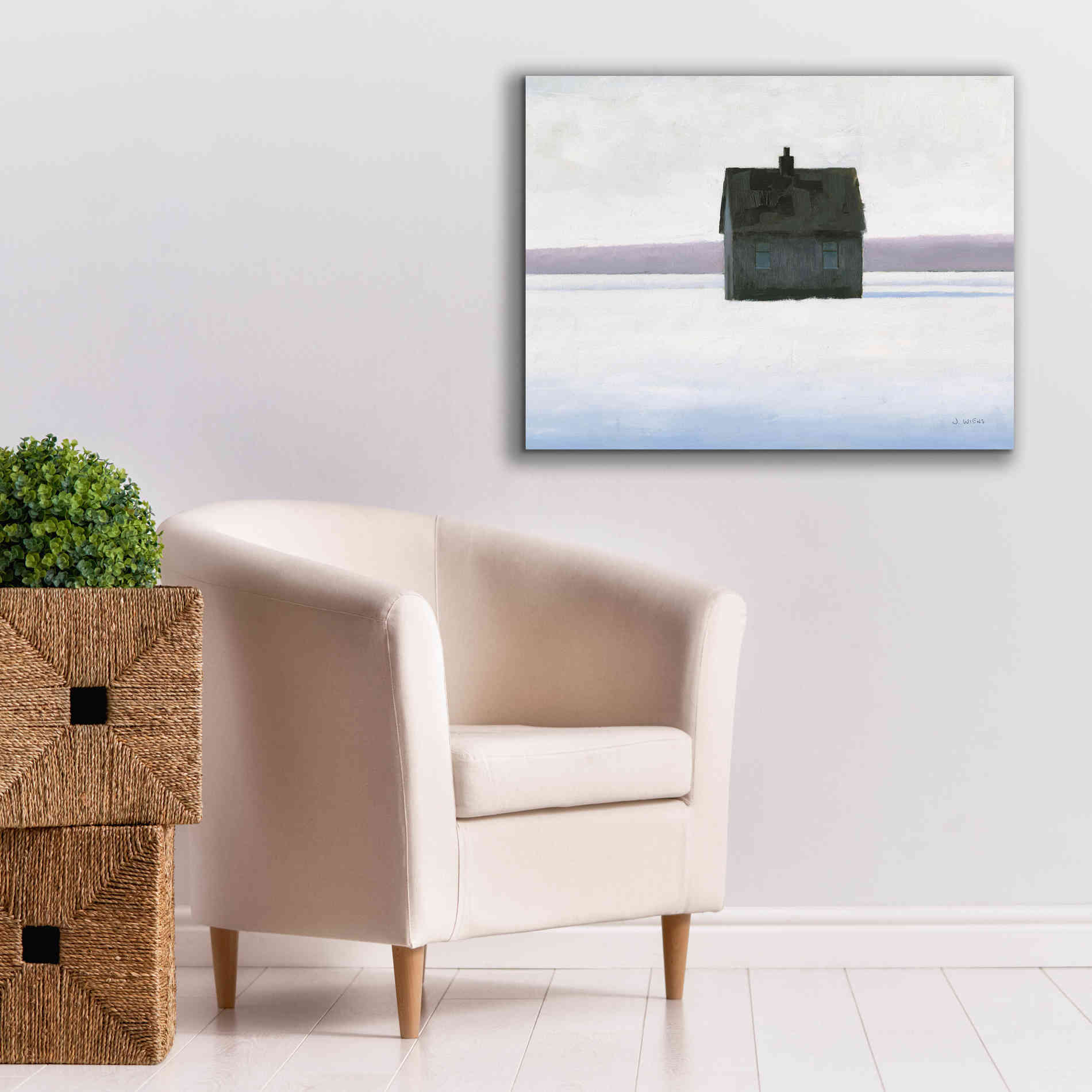 'Lonely Winter Landscape II' by James Wiens, Canvas Wall Art,34 x 26