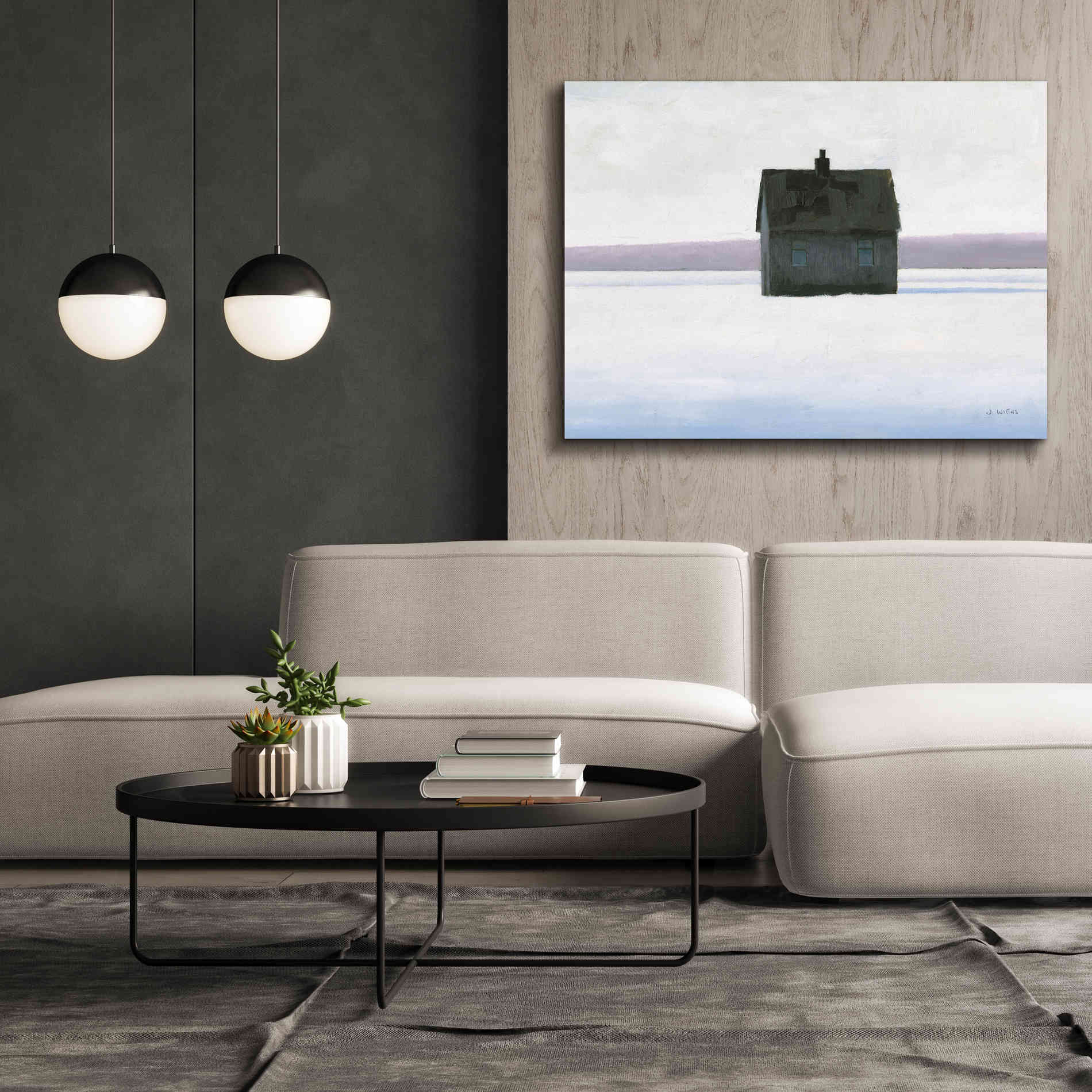 'Lonely Winter Landscape II' by James Wiens, Canvas Wall Art,54 x 40