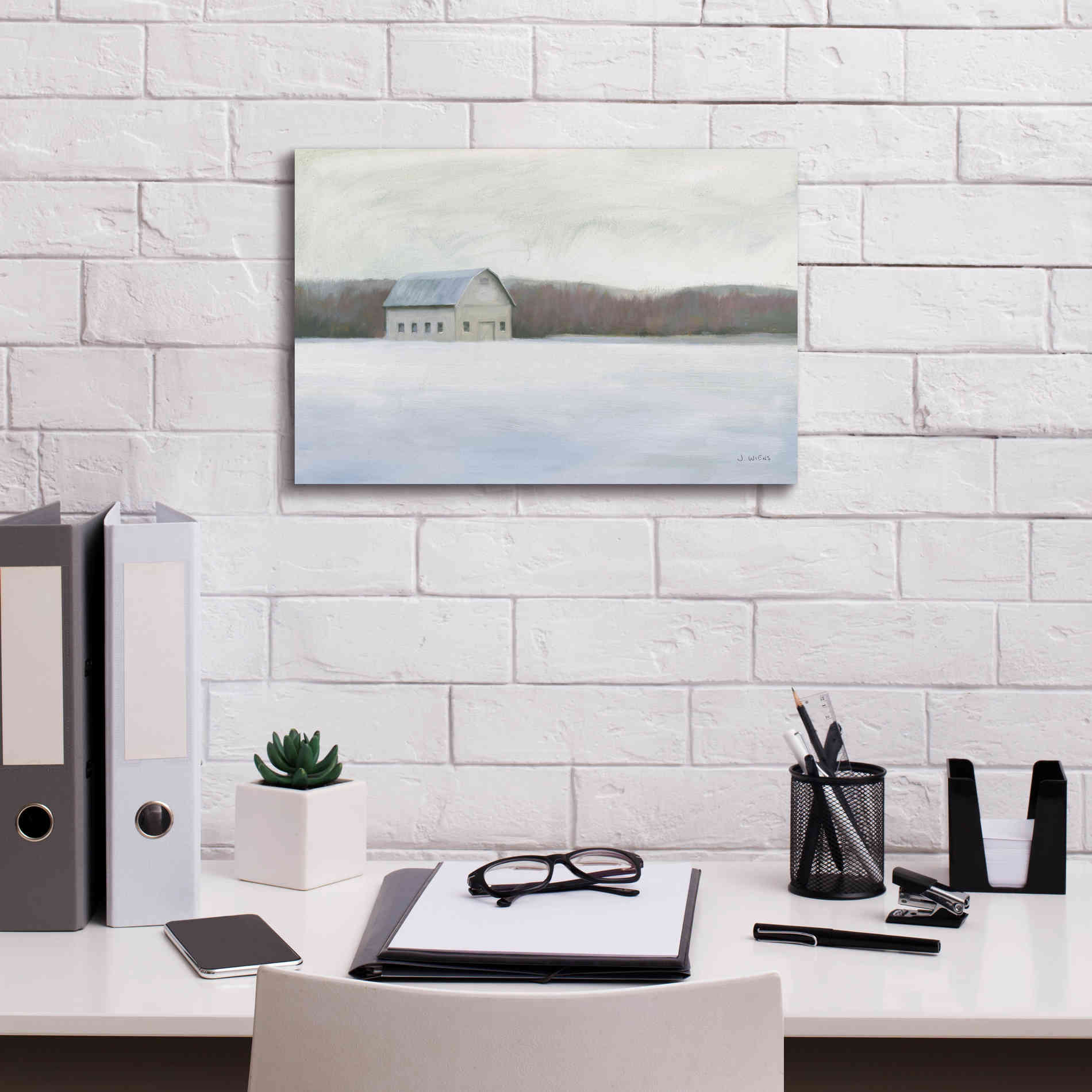 'Winter Barn' by James Wiens, Canvas Wall Art,18 x 12