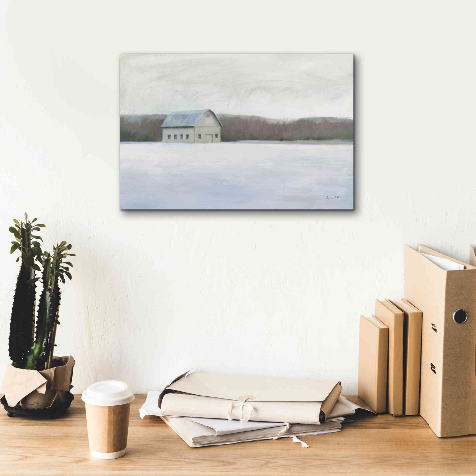 'Winter Barn' by James Wiens, Canvas Wall Art,18 x 12
