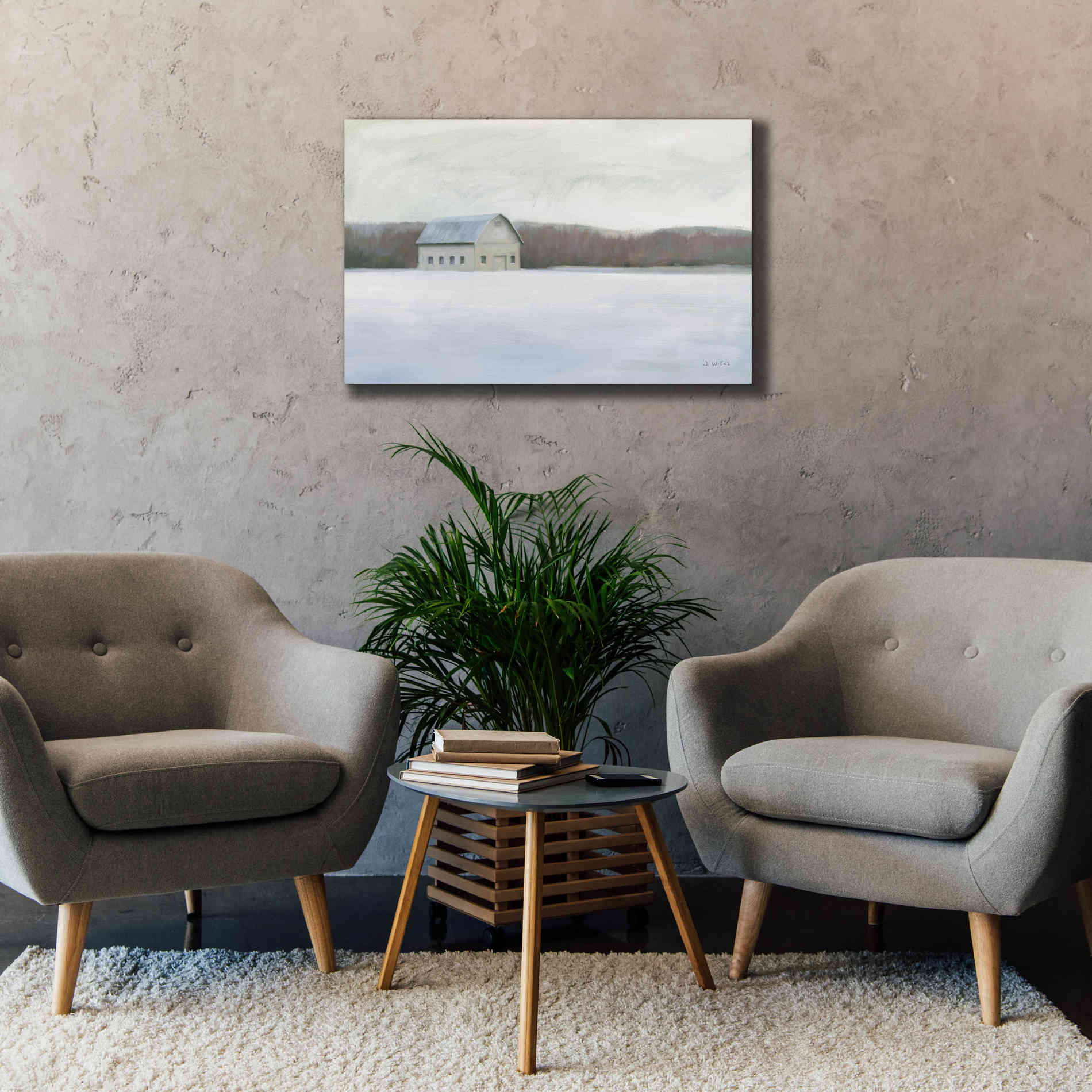 'Winter Barn' by James Wiens, Canvas Wall Art,40 x 26