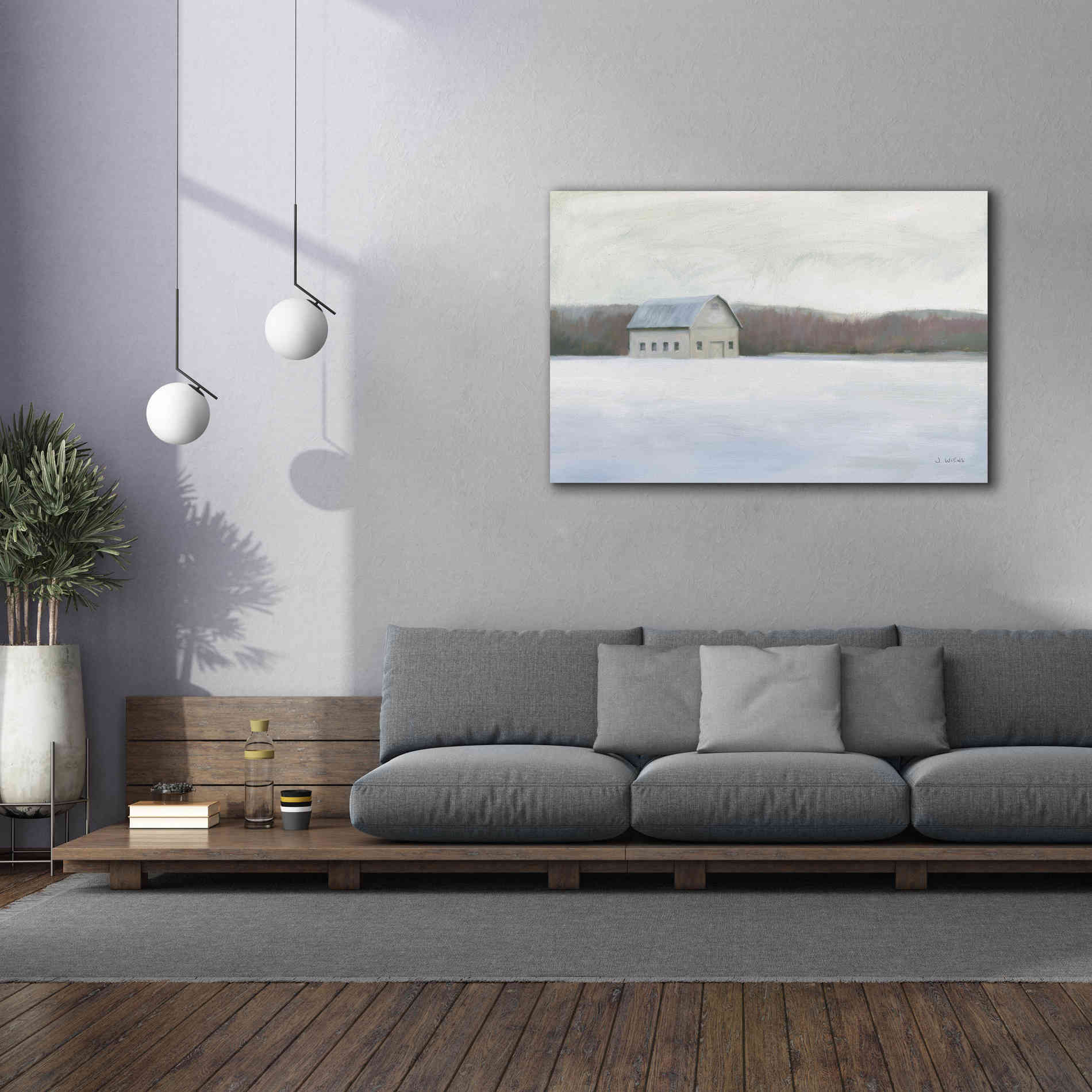 'Winter Barn' by James Wiens, Canvas Wall Art,60 x 40