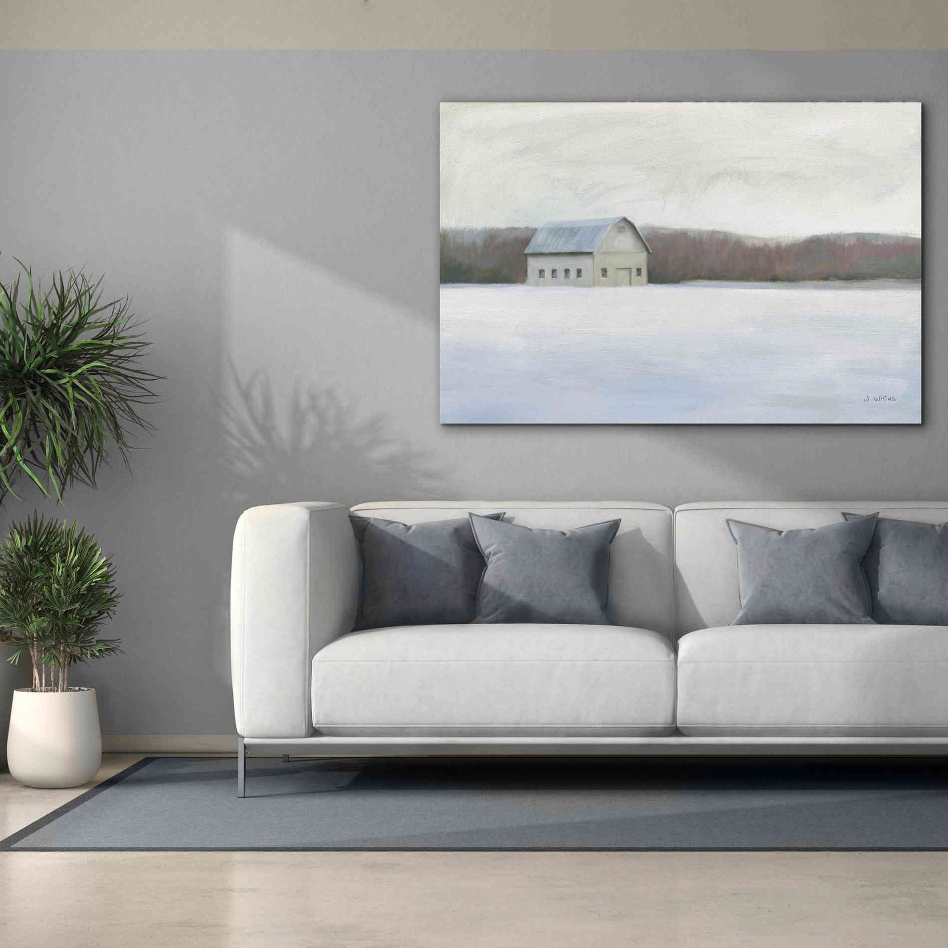 'Winter Barn' by James Wiens, Canvas Wall Art,60 x 40