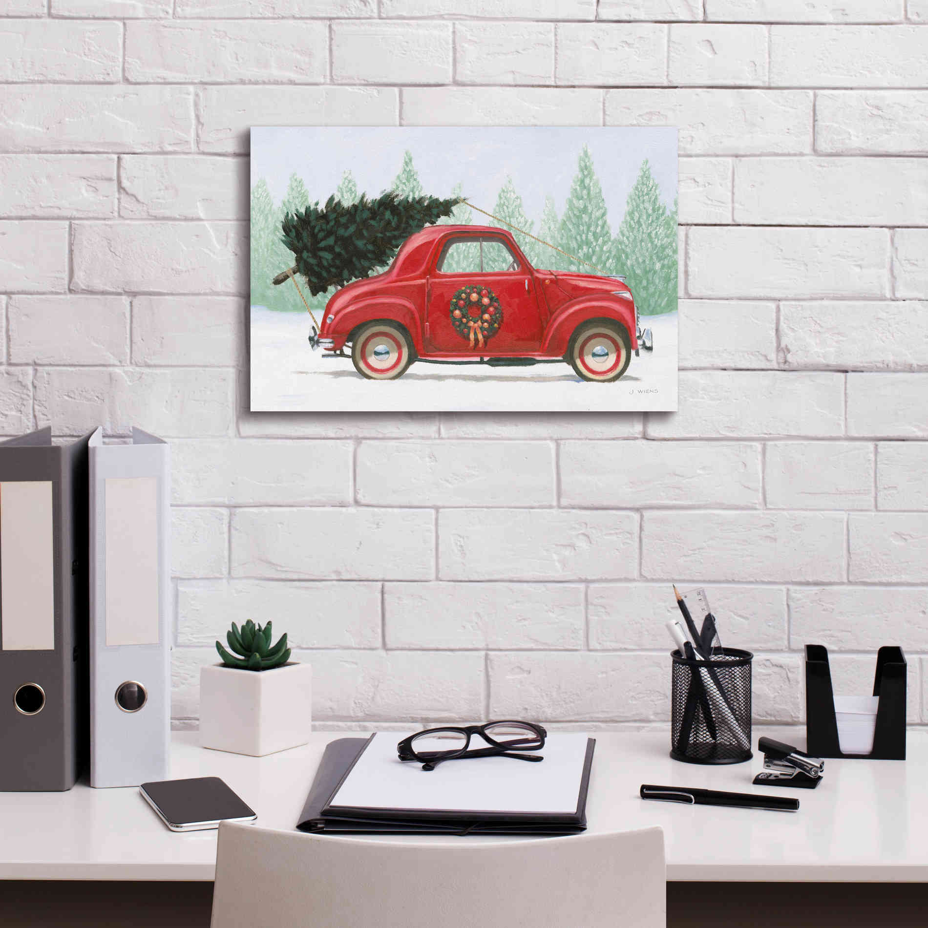 'Christmas Farm I' by James Wiens, Canvas Wall Art,18 x 12