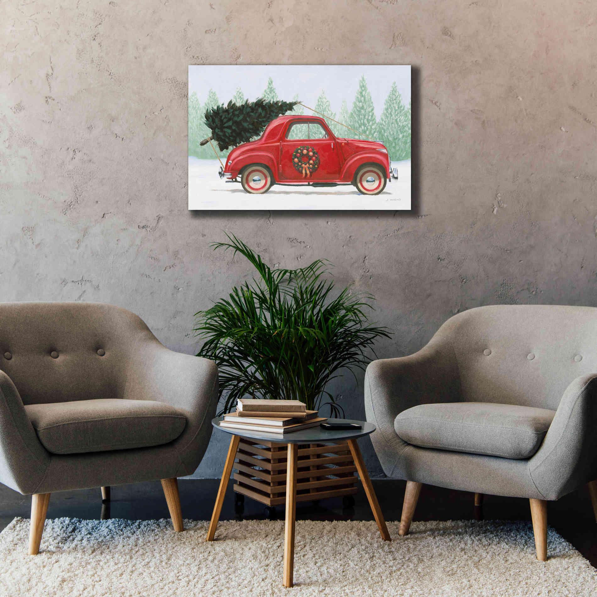 'Christmas Farm I' by James Wiens, Canvas Wall Art,40 x 26