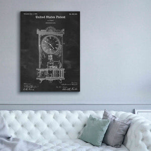 'Mantel Clock Blueprint Patent Chalkboard,' Canvas Wall Art,40 x 54