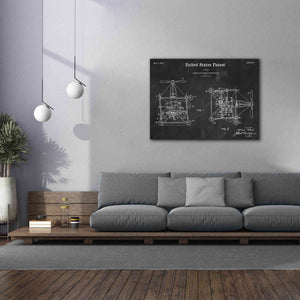 'Tesla Aerial Apparatus Blueprint Patent Chalkboard,' Canvas Wall Art,54 x 40