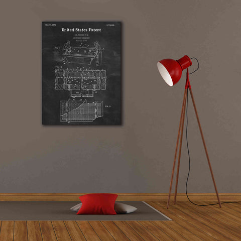 Image of 'Air Hockey Blueprint Patent Chalkboard,' Canvas Wall Art,26 x 34