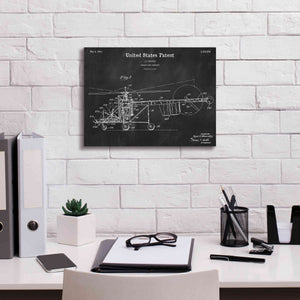 'Direct-Lift Aircraft Blueprint Patent Chalkboard,' Canvas Wall Art,16 x 12