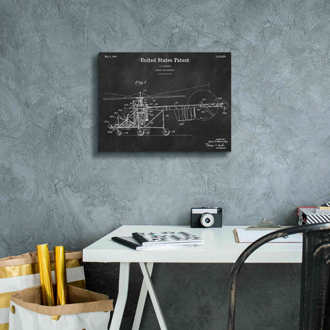 Image of 'Direct-Lift Aircraft Blueprint Patent Chalkboard,' Canvas Wall Art,16 x 12