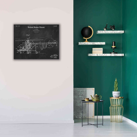 Image of 'Direct-Lift Aircraft Blueprint Patent Chalkboard,' Canvas Wall Art,34 x 26