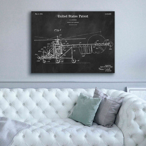 Image of 'Direct-Lift Aircraft Blueprint Patent Chalkboard,' Canvas Wall Art,54 x 40