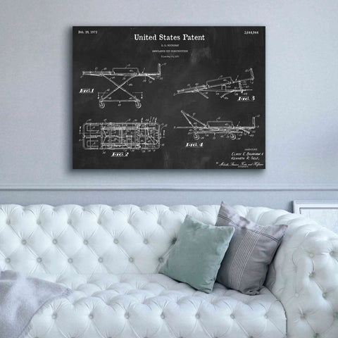 Image of 'EMT Stretcher Blueprint Patent Chalkboard,' Canvas Wall Art,54 x 40
