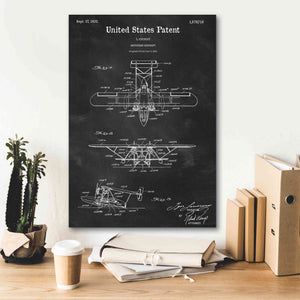 'Amphibian Aircraft Blueprint Patent Chalkboard,' Canvas Wall Art,18 x 26
