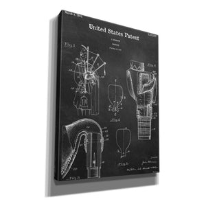 'Bagpipe Blueprint Patent Chalkboard,' Canvas Wall Art,12x16x1.1x0,18x26x1.1x0,26x34x1.74x0,40x54x1.74x0