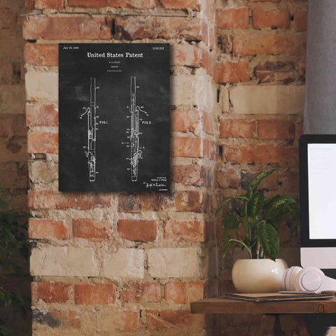 Image of 'Bassoon Blueprint Patent Chalkboard,' Canvas Wall Art,12 x 16