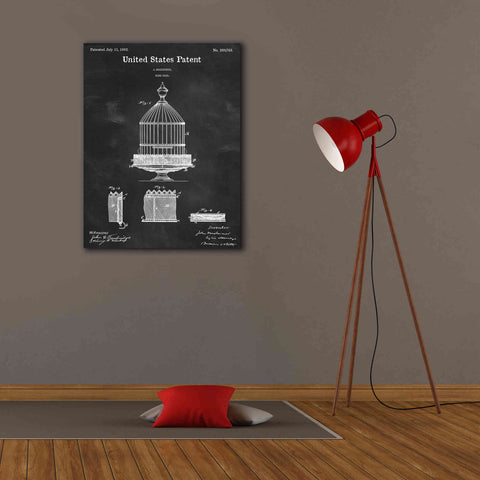 Image of 'Bird Cage Blueprint Patent Chalkboard,' Canvas Wall Art,26 x 34