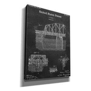 'Bridge Gate Blueprint Patent Chalkboard,' Canvas Wall Art,12x16x1.1x0,18x26x1.1x0,26x34x1.74x0,40x54x1.74x0