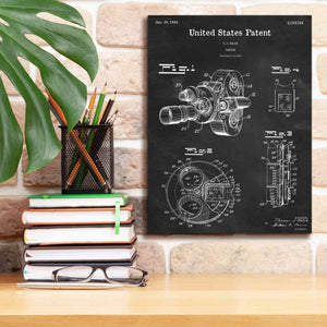 'Film Camera Blueprint Patent Chalkboard,' Canvas Wall Art,12 x 16