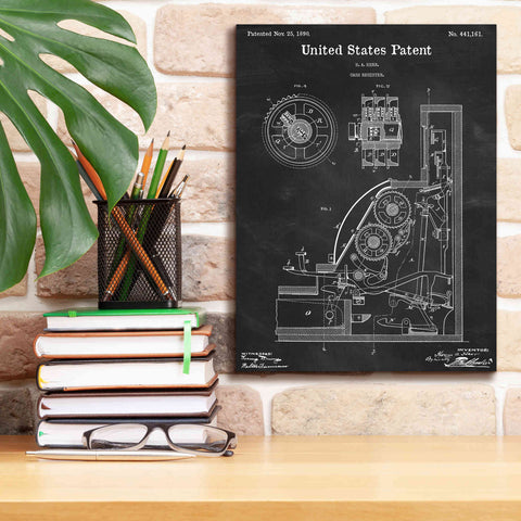 Image of 'Cash Register Blueprint Patent Chalkboard,' Canvas Wall Art,12 x 16