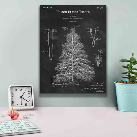 Image of 'Artificial Christmas Tree Blueprint Patent Chalkboard,' Canvas Wall Art,12 x 16