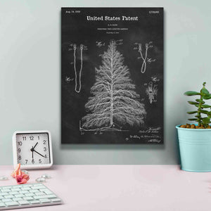 'Artificial Christmas Tree Blueprint Patent Chalkboard,' Canvas Wall Art,12 x 16