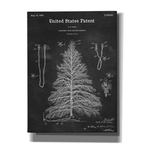 'Artificial Christmas Tree Blueprint Patent Chalkboard,' Canvas Wall Art,12x16x1.1x0,18x26x1.1x0,26x34x1.74x0,40x54x1.74x0