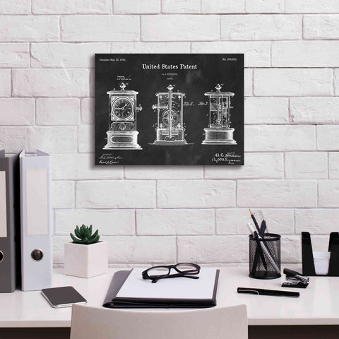 Image of 'Clock Blueprint Patent Chalkboard,' Canvas Wall Art,16 x 12