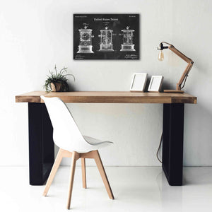 'Clock Blueprint Patent Chalkboard,' Canvas Wall Art,26 x 18
