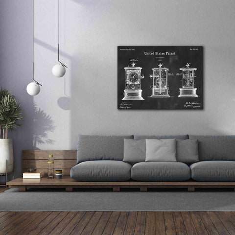 Image of 'Clock Blueprint Patent Chalkboard,' Canvas Wall Art,54 x 40