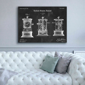 'Clock Blueprint Patent Chalkboard,' Canvas Wall Art,54 x 40