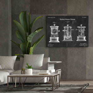 'Clock Blueprint Patent Chalkboard,' Canvas Wall Art,54 x 40