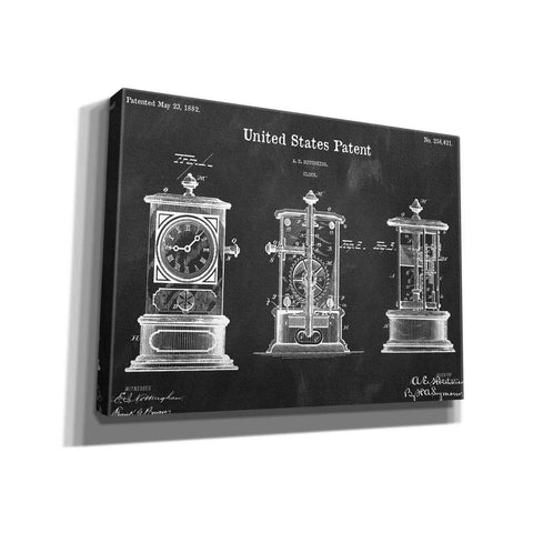 Image of 'Clock Blueprint Patent Chalkboard,' Canvas Wall Art,16x12x1.1x0,26x18x1.1x0,34x26x1.74x0,54x40x1.74x0