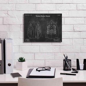 'Military Coat Blueprint Patent Chalkboard,' Canvas Wall Art,16 x 12