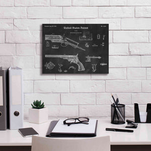 'Colt Revolver Blueprint Patent Chalkboard,' Canvas Wall Art,16 x 12