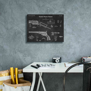 'Colt Revolver Blueprint Patent Chalkboard,' Canvas Wall Art,16 x 12