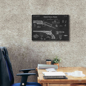 'Colt Revolver Blueprint Patent Chalkboard,' Canvas Wall Art,26 x 18