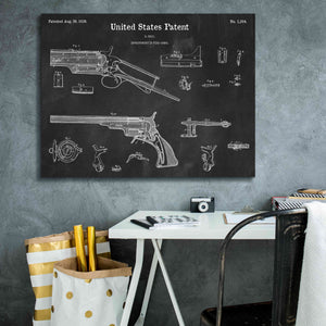 'Colt Revolver Blueprint Patent Chalkboard,' Canvas Wall Art,34 x 26