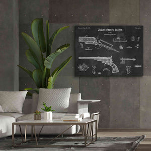'Colt Revolver Blueprint Patent Chalkboard,' Canvas Wall Art,54 x 40